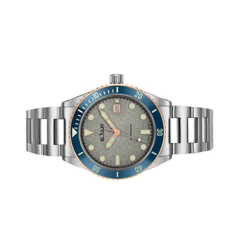 Le Jour Seacolt Automatic Swiss Dive Watch with Grey Textured Dial #LJ-SCD-003 side
