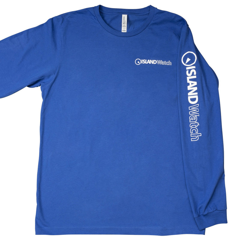Island Watch Long-Sleeve Unisex T-Shirt in Royal Blue #LSTS-B front