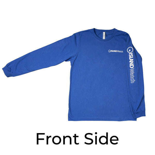 Island Watch Long-Sleeve Unisex T-Shirt in Royal Blue #LSTS-B front