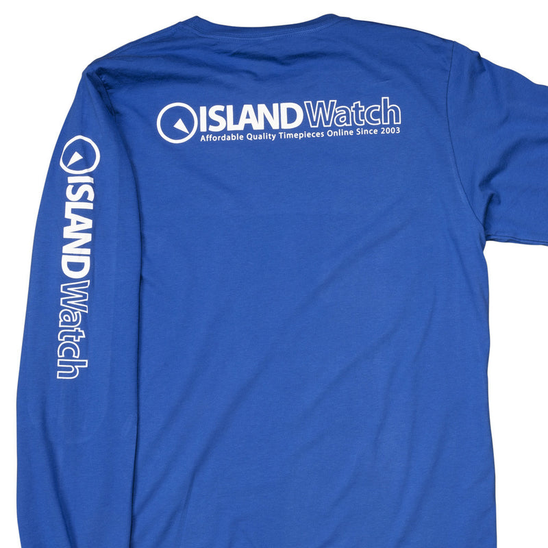 Island Watch Long-Sleeve Unisex T-Shirt in Royal Blue #LSTS-B back