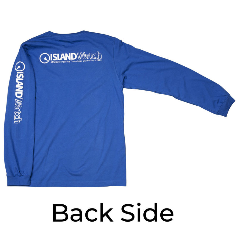 Island Watch Long-Sleeve Unisex T-Shirt in Royal Blue #LSTS-B back
