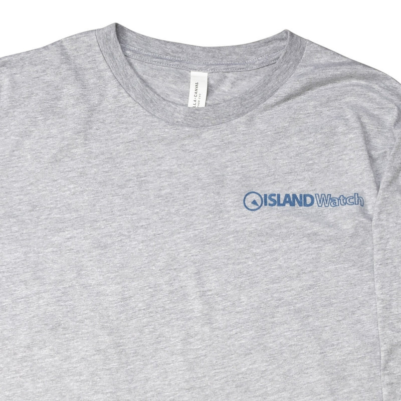 Island Watch Long-Sleeve Unisex T-Shirt in Grey #LSTS-G front