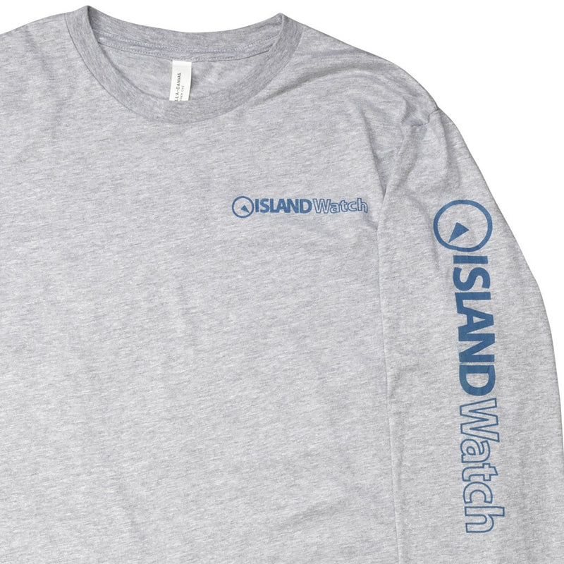 Island Watch Long-Sleeve Unisex T-Shirt in Grey #LSTS-G front