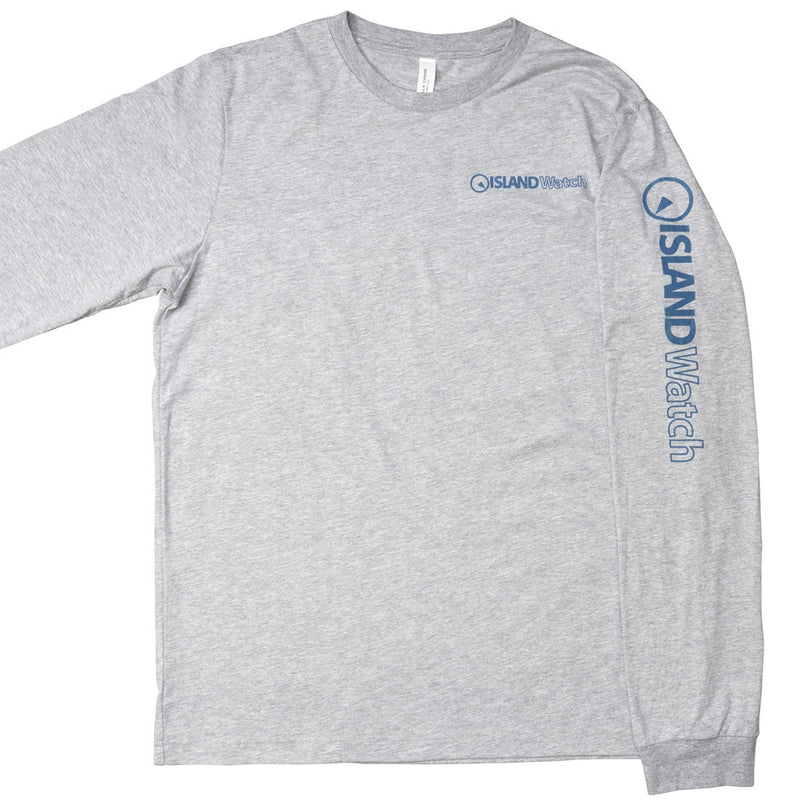 Island Watch Long-Sleeve Unisex T-Shirt in Grey #LSTS-G front