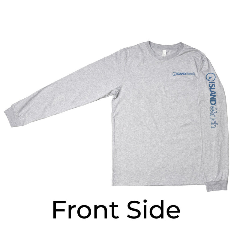 Island Watch Long-Sleeve Unisex T-Shirt in Grey #LSTS-G front