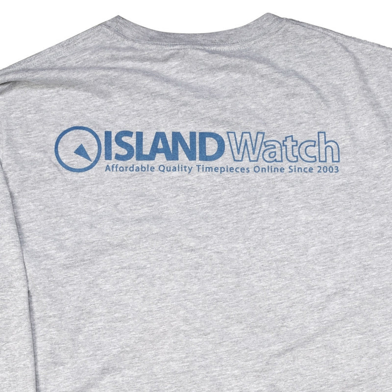 Island Watch Long-Sleeve Unisex T-Shirt in Grey #LSTS-G back