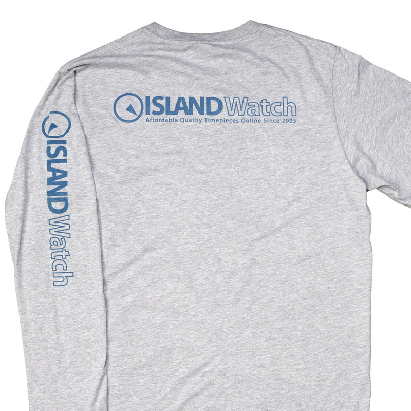 Island Watch Long-Sleeve Unisex T-Shirt in Grey #LSTS-G back