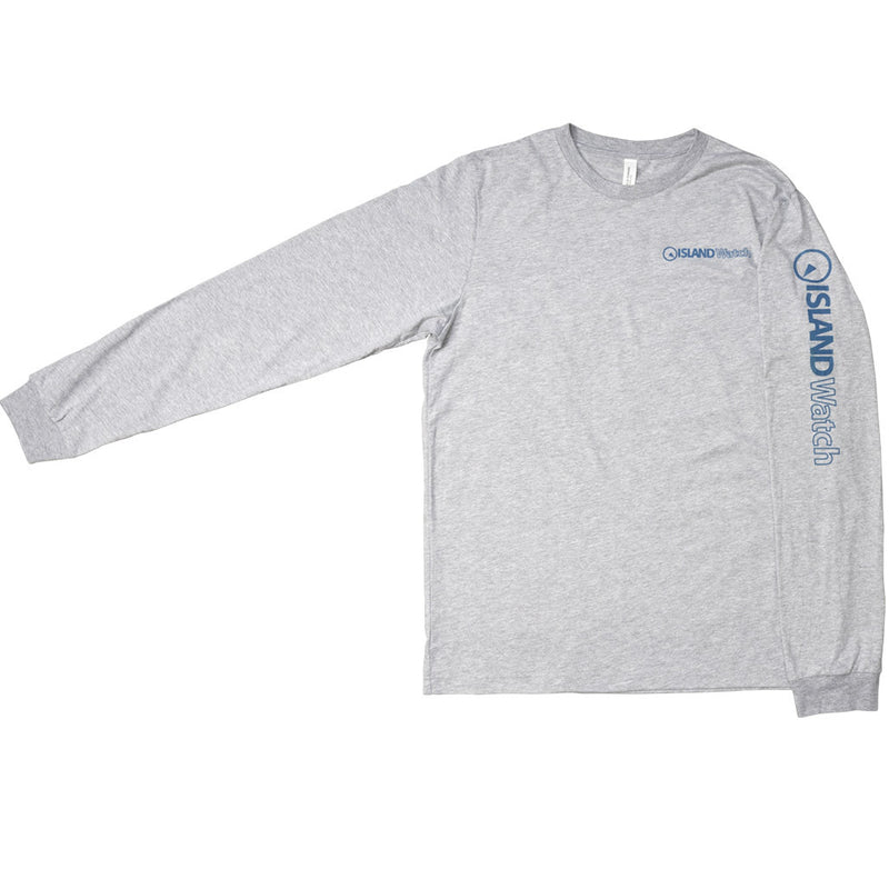 Island Watch Long-Sleeve Unisex T-Shirt in Grey #LSTS-G front