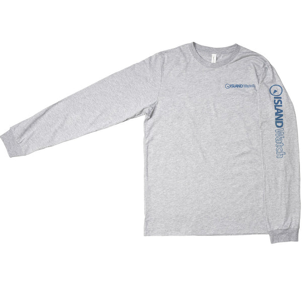 Island Watch Long-Sleeve Unisex T-Shirt in Grey #LSTS-G front