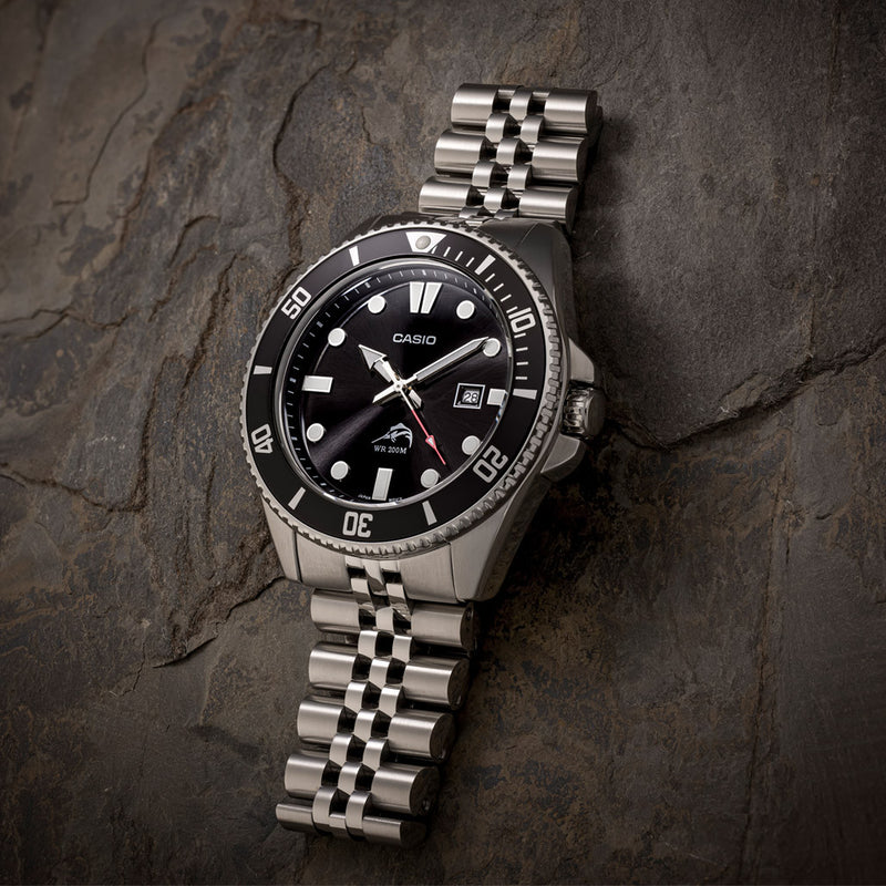 Islander 22mm Brushed and Polished Solid-Link Watch Bracelet for Casio Duro Quartz Dive Watch #BRAC-75