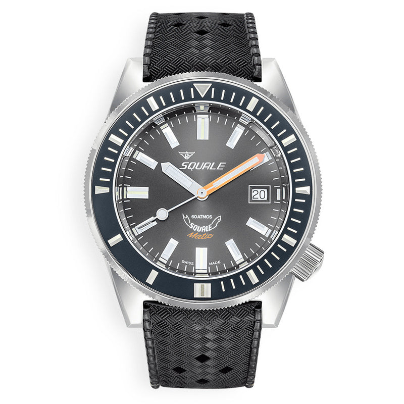 Squale Matic 600 meter Professional Swiss Automatic Dive watch with 44mm Polished Case #Matic-Black-Pol