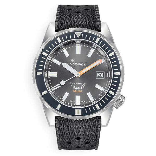 Squale Matic 600 meter Professional Swiss Automatic Dive watch with 44mm Polished Case #Matic-Black-Pol