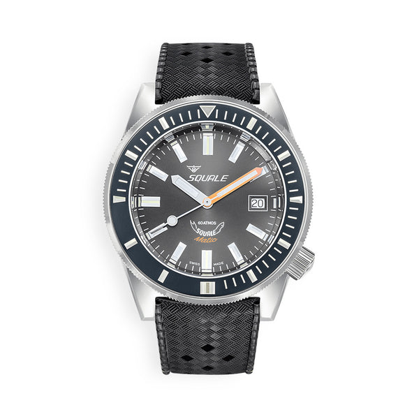 Squale Matic 600 meter Professional Swiss Automatic Dive watch with 44mm Polished Case #Matic-Black-Pol