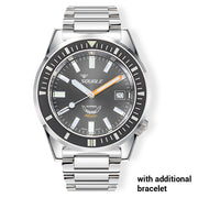 Squale Matic 600 meter Professional Swiss Automatic Dive watch with 44mm Polished Case #Matic-Black-Pol