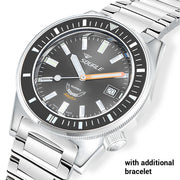 Squale Matic 600 meter Professional Swiss Automatic Dive watch with 44mm Polished Case #Matic-Black-Pol