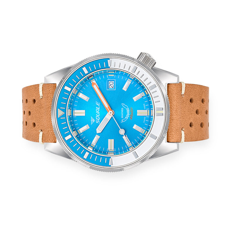 Squale Matic 600 meter Professional Swiss Automatic Dive watch with 44mm Polished Case #Matic-Blue-Pol