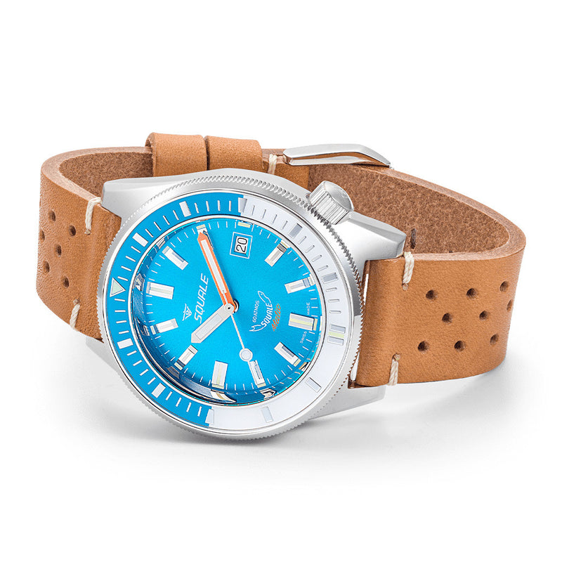 Squale Matic 600 meter Professional Swiss Automatic Dive watch with 44mm Polished Case #Matic-Blue-Pol