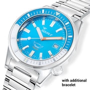 Squale Matic 600 meter Professional Swiss Automatic Dive watch with 44mm Polished Case #Matic-Blue-Pol