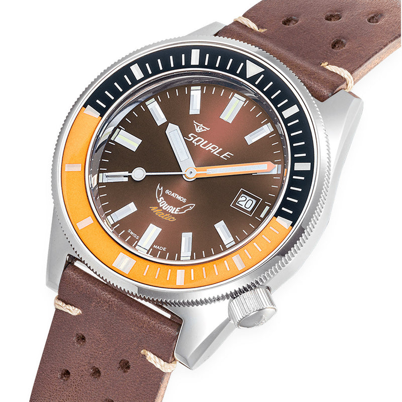 Squale Matic 600 meter Professional Swiss Automatic Dive watch with 44mm Polished Case #Matic-Choc-Pol
