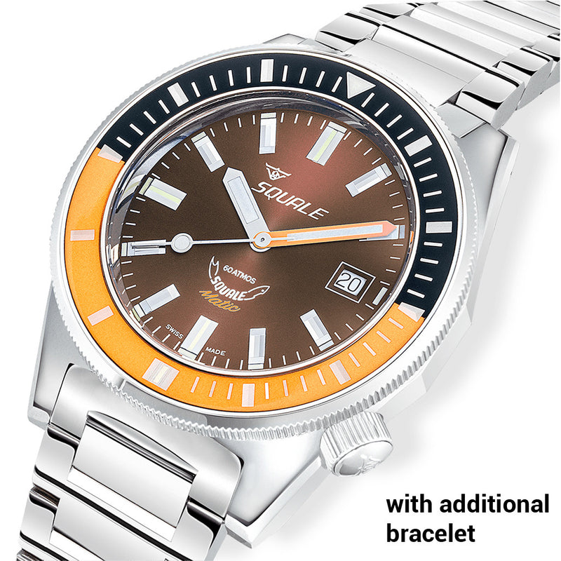 Squale Matic 600 meter Professional Swiss Automatic Dive watch with 44mm Polished Case #Matic-Choc-Pol