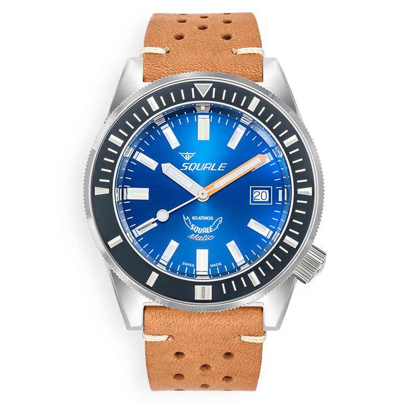 Squale Matic 600 meter Professional Swiss Automatic Dive watch with 44mm Polished Case #Matic-Navy-Pol