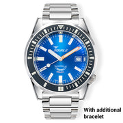 Squale Matic 600 meter Professional Swiss Automatic Dive watch with 44mm Polished Case #Matic-Navy-Pol
