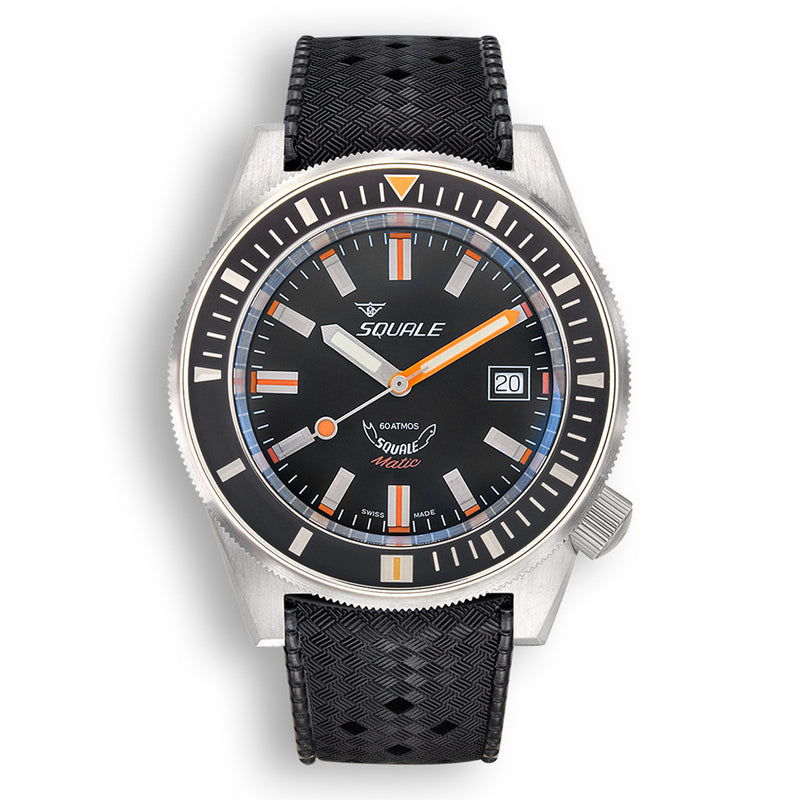Squale Matic 600 meter Professional Swiss Automatic Dive watch with 44mm Satin Case #Matic-Black-Sat zoom
