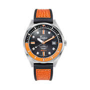 Squale Matic S Black Dial Watch with Leather-Rubber Strap #MATICBKOBK.RLOR