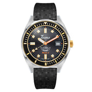 Squale Matic S Black Dial Watch with Mosaic Rubber Strap #MATICGBKBK.MRBK