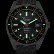Squale Matic S Black Dial Watch with Mosaic Rubber Strap #MATICGBKBK.MRBK