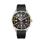 Squale Matic S Black Dial Watch with Mosaic Rubber Strap #MATICGBKBK.MRBK