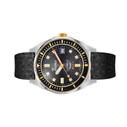 Squale Matic S Black Dial Watch with Mosaic Rubber Strap #MATICGBKBK.MRBK