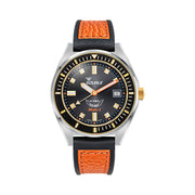 Squale Matic S Black Dial Watch with Leather-Rubber Strap #MATICGBKBK.RLOC