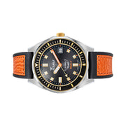 Squale Matic S Black Dial Watch with Leather-Rubber Strap #MATICGBKBK.RLOC