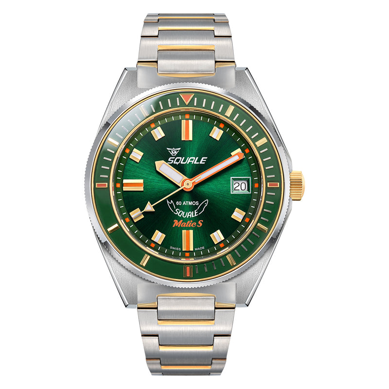 Squale Matic-S Sunburst Green Dial on Bracelet #MATICGGRGR.SSBI