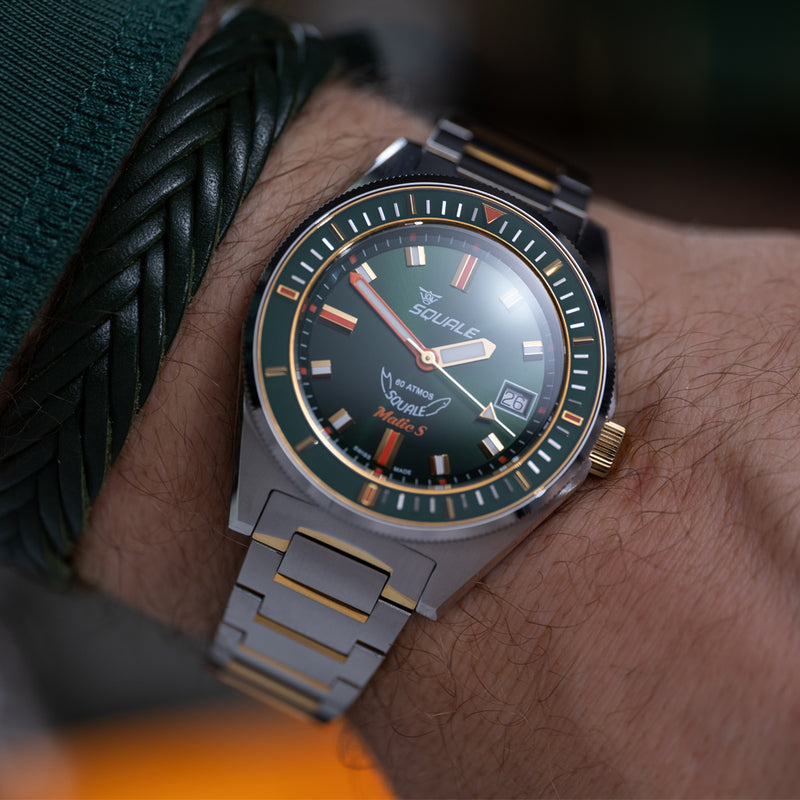 Squale Matic-S Sunburst Green Dial on Bracelet #MATICGGRGR.SSBI