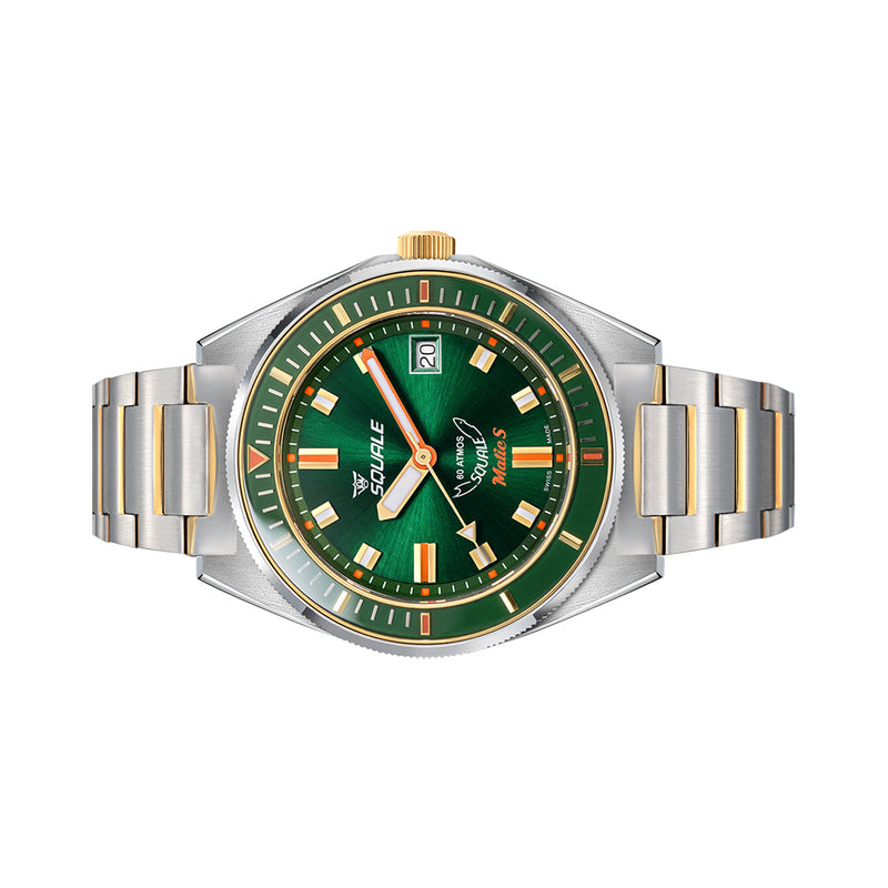 Squale Matic-S Sunburst Green Dial on Bracelet #MATICGGRGR.SSBI