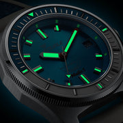 Squale Matic S Light Blue Watch with Leather-Rubber Strap #MATICLBWLB.RLWLB