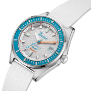 Squale Matic S White Dial Watch with Mosaic Rubber Strap #MATICLBWT.MRWT