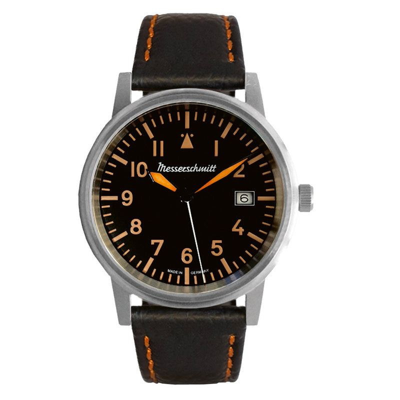 Messerschmitt 38.5mm Black and Orange Type-A Aviator Watch #ME-385OBL zoom