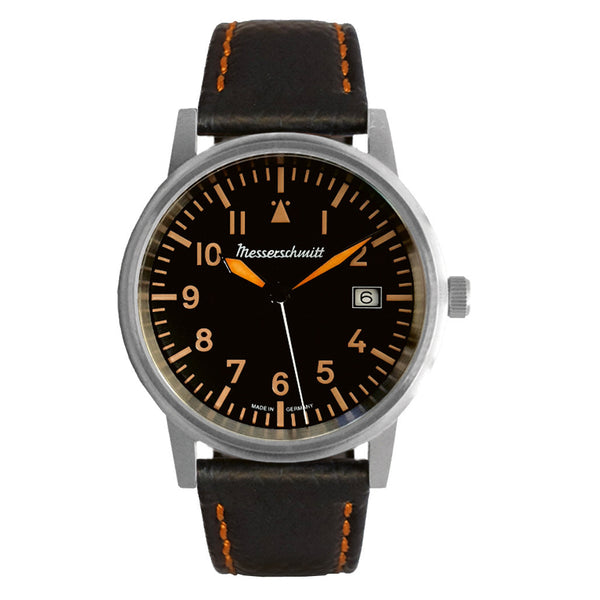 Messerschmitt 38.5mm Black and Orange Type-A Aviator Watch #ME-385OBL zoom