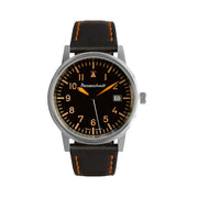 Messerschmitt 38.5mm Black and Orange Type-A Aviator Watch #ME-385OBL
