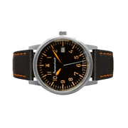 Messerschmitt 38.5mm Black and Orange Type-A Aviator Watch #ME-385OBL side
