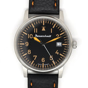 Messerschmitt 38.5mm Black and Orange Type-A Aviator Watch #ME-385OBL