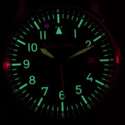 Messerschmitt 38.5mm Black and Orange Type-A Aviator Watch #ME-385OBL lume