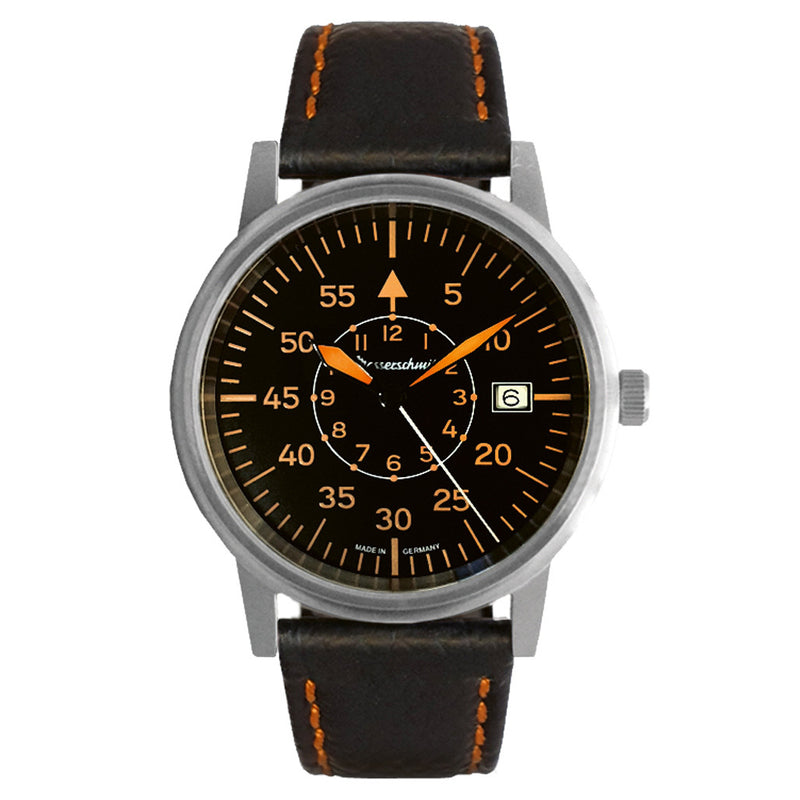 Messerschmitt 38.5mm Black and Orange Type-B Aviator Watch #ME-385OPL zoom