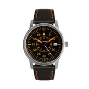 Messerschmitt 38.5mm Black and Orange Type-B Aviator Watch #ME-385OPL
