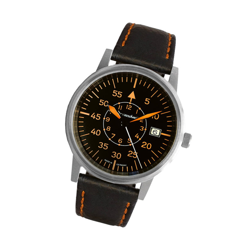 Messerschmitt 38.5mm Black and Orange Type-B Aviator Watch #ME-385OPL tilt
