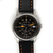 Messerschmitt 38.5mm Black and Orange Type-B Aviator Watch #ME-385OPL