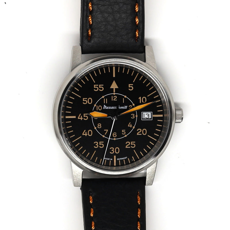 Messerschmitt 38.5mm Black and Orange Type-B Aviator Watch #ME-385OPL